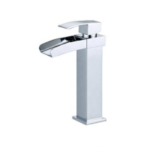 Elegant designs single handle washing basin tap water saving waterfall bathroom faucet
